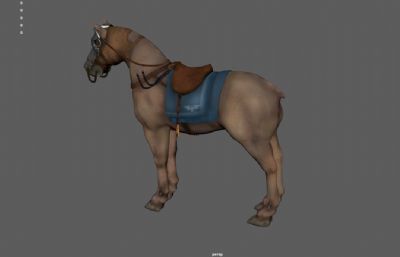 中世纪马匹 古代游戏战马 汗血宝马3dmaya模型
