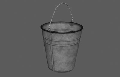 水桶 老式铁皮桶 油漆桶 锈迹铁桶3dmaya模型