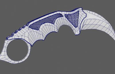 爪刀 匕首 冷武器道具maya模型素模