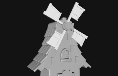 Q版风车房子C4D模型