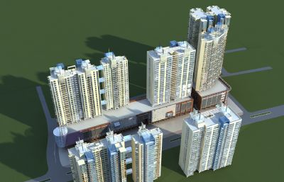 现代商场 商住楼 住宅商住一体3D模型