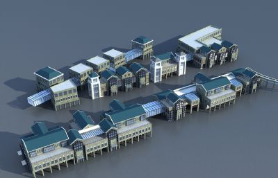 商业街 步行街 批发市场规划设计3D模型