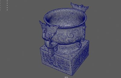 青铜鼎 商周青铜器 祭祀器皿 鼎炉3D模型,非实物模型