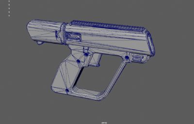 科幻概念手枪 镭射枪 声波枪3dmaya模型,塌陷文件