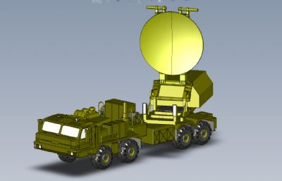 陆基电子战车 信息车 雷达车3D模型
