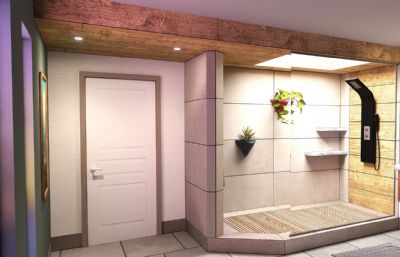 淋浴房低模3D模型