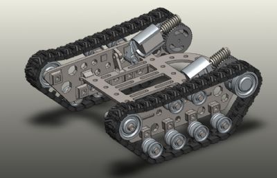 履带车底盘,坦克车底盘3D模型