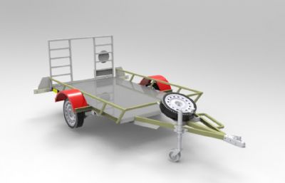 小拖车 平板车3D数模