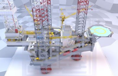 Axima埃希玛石油船,海上石油钻井平台3D模型