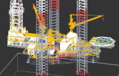 Axima埃希玛石油船,海上石油钻井平台3D模型