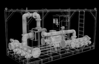 供酸撬 港口货运机械3D模型