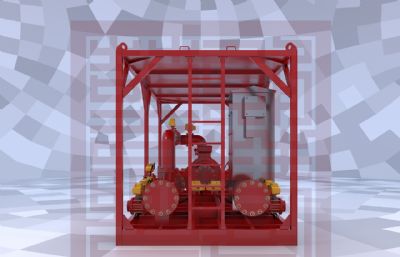 拱液撬 港口机械动力装置3D模型