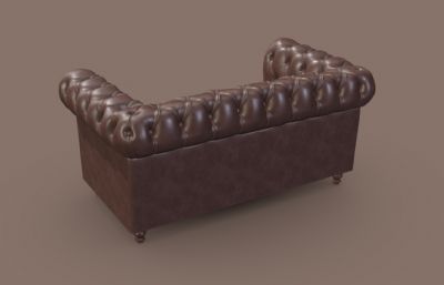 复古皮沙发FBX模型