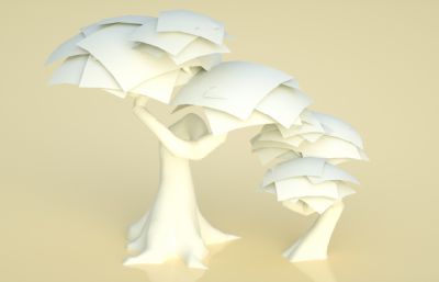 卡通风格化树木C4D模型
