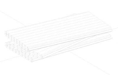 瓦楞纸 木板 空心板C4D模型