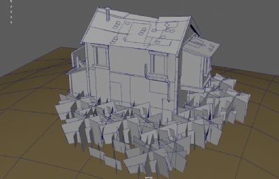 海边牡蛎海鲜商店 木头房子 老房子3dmaya模型