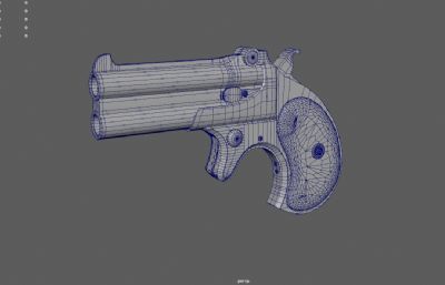 雷明顿左轮手枪 袖珍手枪游戏枪械道具3dmaya模型