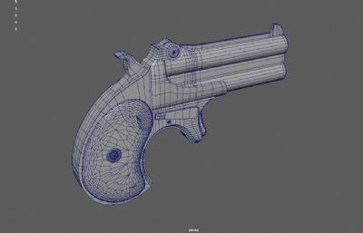 雷明顿左轮手枪 袖珍手枪游戏枪械道具3dmaya模型