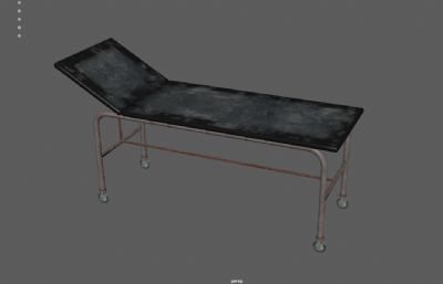 铁架床 医疗床 老式手术床3dmaya模型