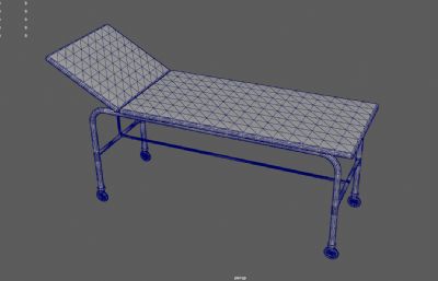 铁架床 医疗床 老式手术床3dmaya模型