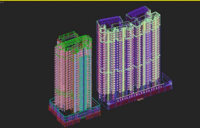 商住楼 现代高层商业住宅3D模型