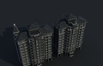 欧式住宅 洋房 塔楼3D模型
