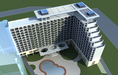 疗养院 度假酒店 阶梯酒店3D模型