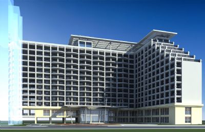 疗养院 度假酒店 阶梯酒店3D模型