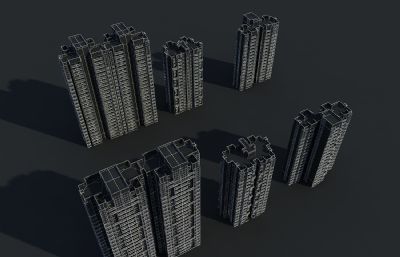还建房 公租房改造3D模型