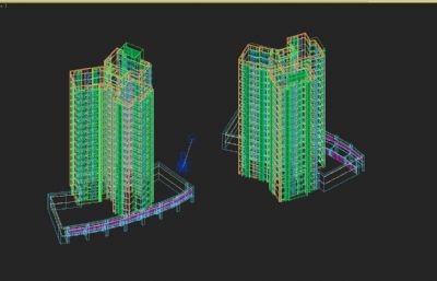 现代住宅 商住楼 商业楼综合3D模型