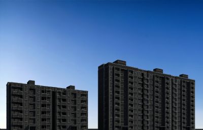 联排公租房 现代多层小区3D模型