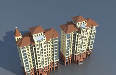 欧式住宅 洋房 塔楼3D模型