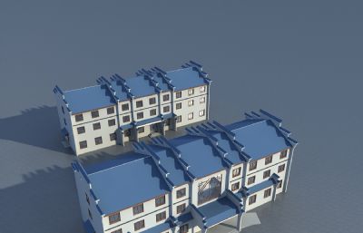 徽派福利院 养老院大楼设计3D模型