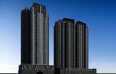 商住楼 现代高层商业住宅3D模型