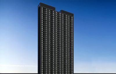 现代板式住宅 高层宿舍3D模型