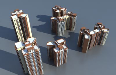 改造公租房 还建房 现代住宅3D模型