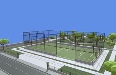 城市公共足球场blender模型