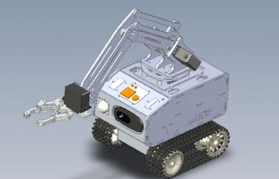 带夹具的探测机器小车3D