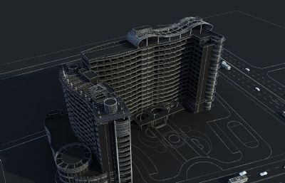 边防酒店 度假酒店 商场3D模型