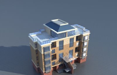 带屋顶露台的花园洋房 别墅3D模型