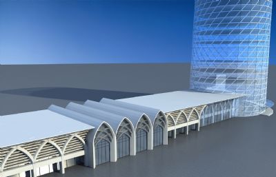 火车站 客运站 长途汽车站3D模型