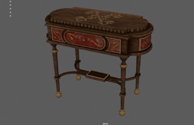欧式桌子 方桌 古董家具3dmaya模型