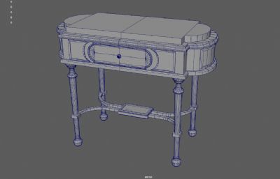 欧式桌子 方桌 古董家具3dmaya模型