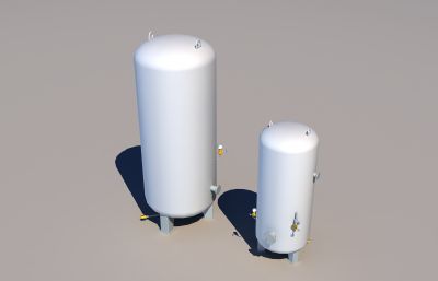 氮气缓存罐,压缩空气缓存罐3D模型