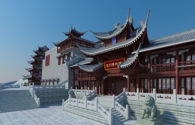 重庆忠州博物馆,中式展览馆3D模型