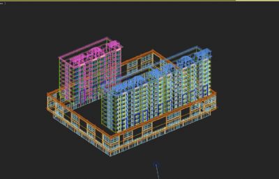 商住楼改造,商业城3D模型