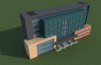 电力中心办公楼,电力局写字楼3D模型