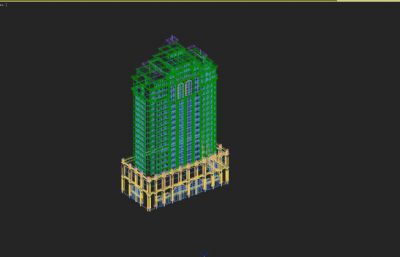 国际酒店,欧式商住楼3D模型