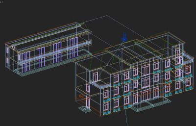 坡顶派出所,公安局+宿舍楼3D模型