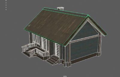 俄式老房子,木房子,平民房3dmaya模型
